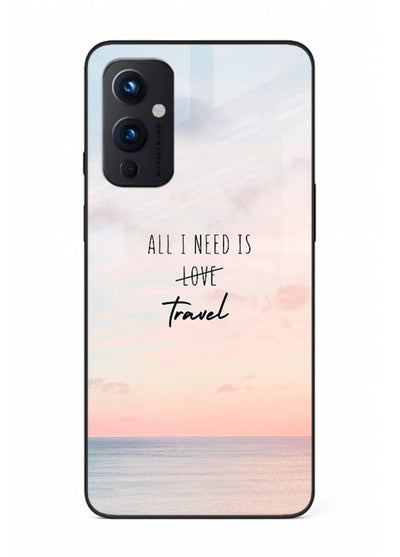 All I Need Travel pastel quote artwork OnePlus 9 Pro glass back cover