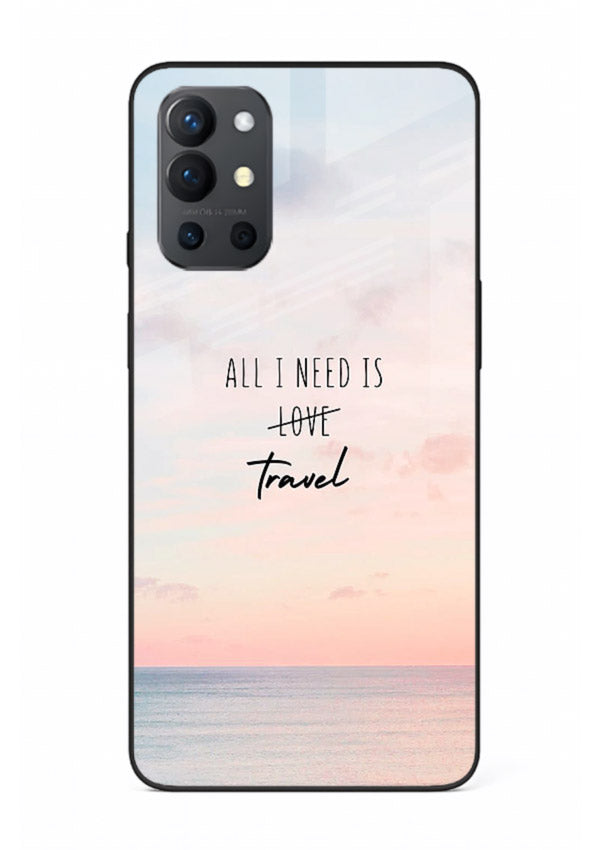 All I Need Travel pastel quote artwork OnePlus 9R glass back cover