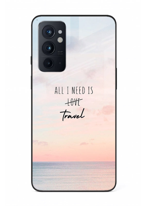 All I Need Travel pastel quote artwork OnePlus 9RT glass back cover