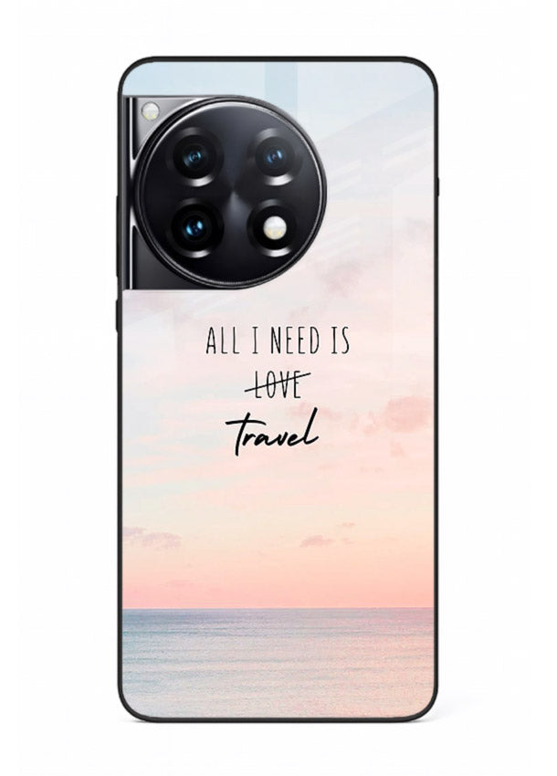 All I Need Travel pastel quote artwork OnePlus 12R glass back cover