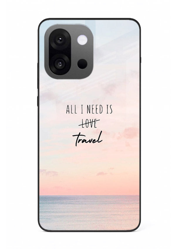 All I Need Travel pastel quote artwork OnePlus 13s glass back cover