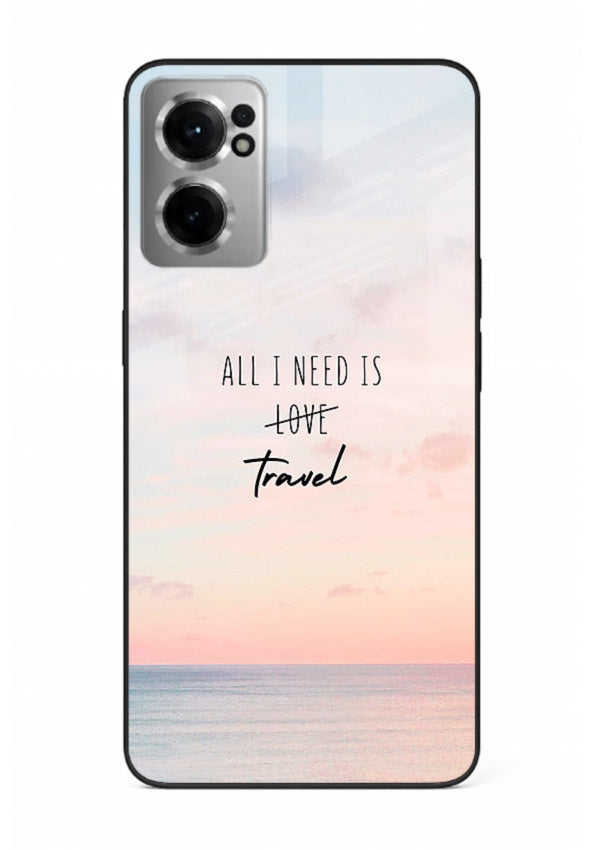 All I Need Travel pastel quote artwork OnePlus Nord CE2 5G glass back cover