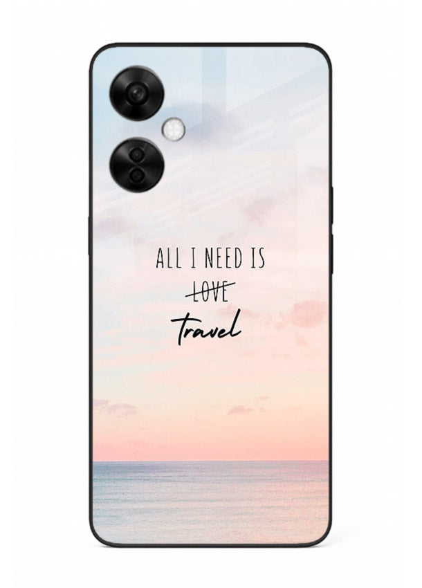 All I Need Travel pastel quote artwork OnePlus Nord CE3 Lite glass back cover