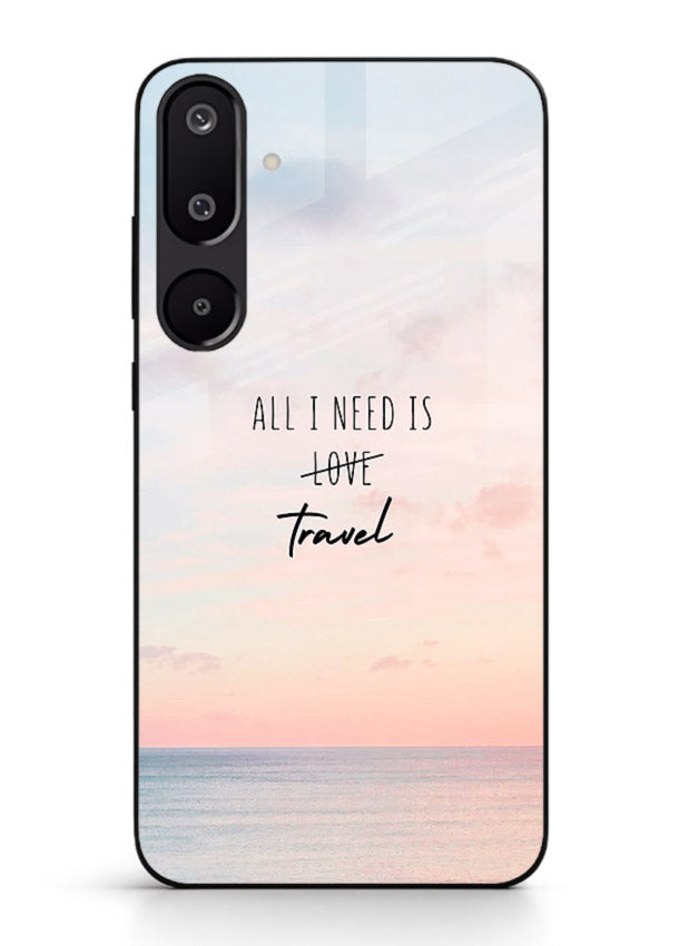 All I Need Travel pastel quote artwork Samsung M16 5G glass back cover