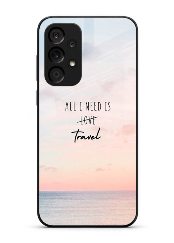 All I Need Travel pastel quote artwork Samsung A33 5G glass back cover