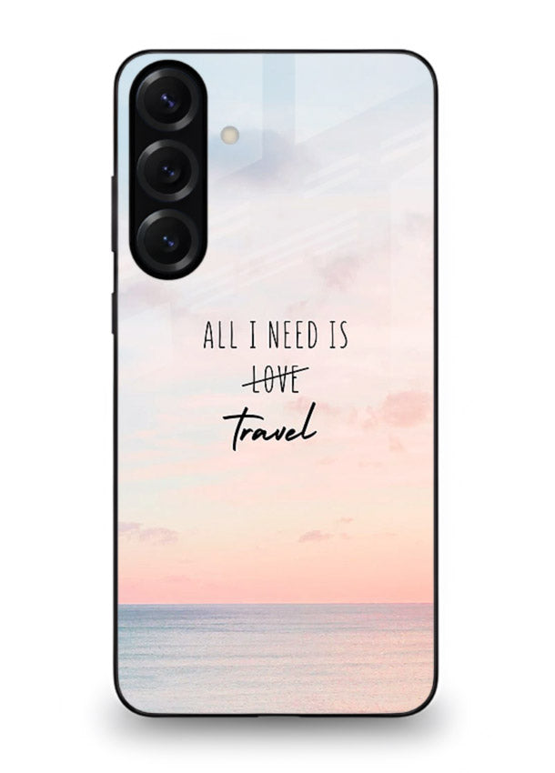 All I Need Travel pastel quote artwork Samsung A56 5G glass back cover