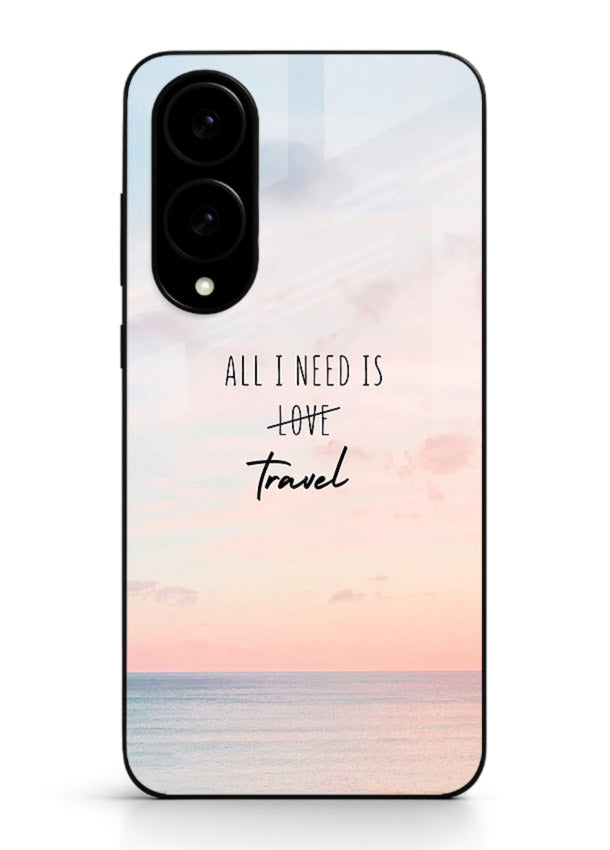 All I Need Travel pastel quote artwork Samsung S25 Edge glass back cover