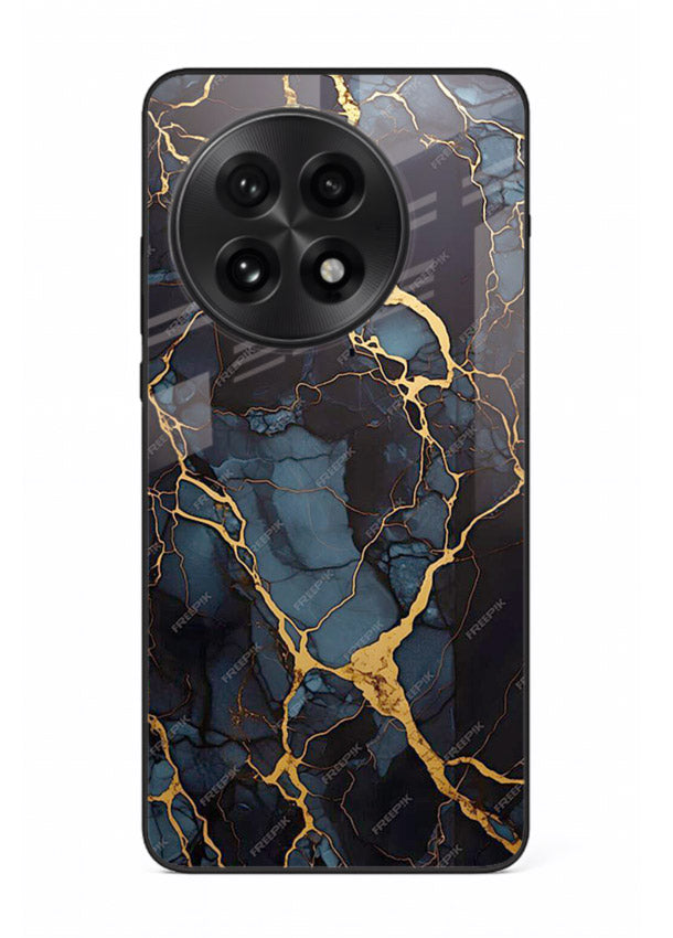 Amber Sea Marble OnePlus 13 glass back cover with amber-toned marble waves