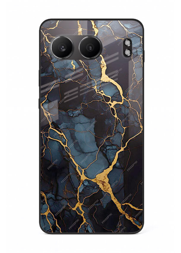 Amber Sea Marble OnePlus Nord 4 glass back cover with amber-toned marble waves