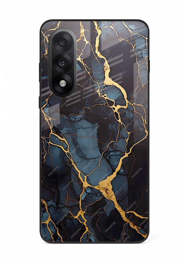 Amber Sea Marble OnePlus Nord 5 glass back cover with amber-toned marble waves
