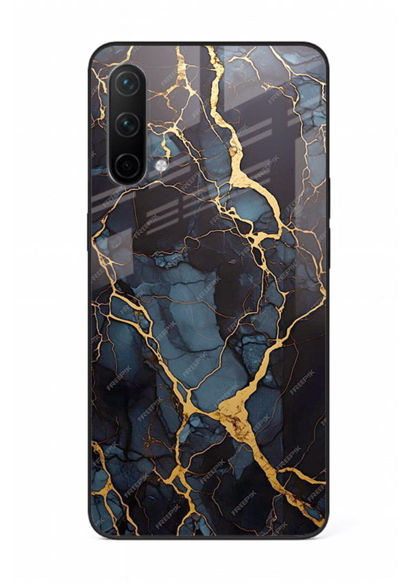 Amber Sea Marble OnePlus Nord CE 5G glass back cover with amber-toned marble waves