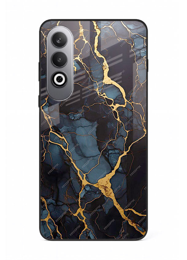 Amber Sea Marble OnePlus Nord CE4 glass back cover with amber-toned marble waves