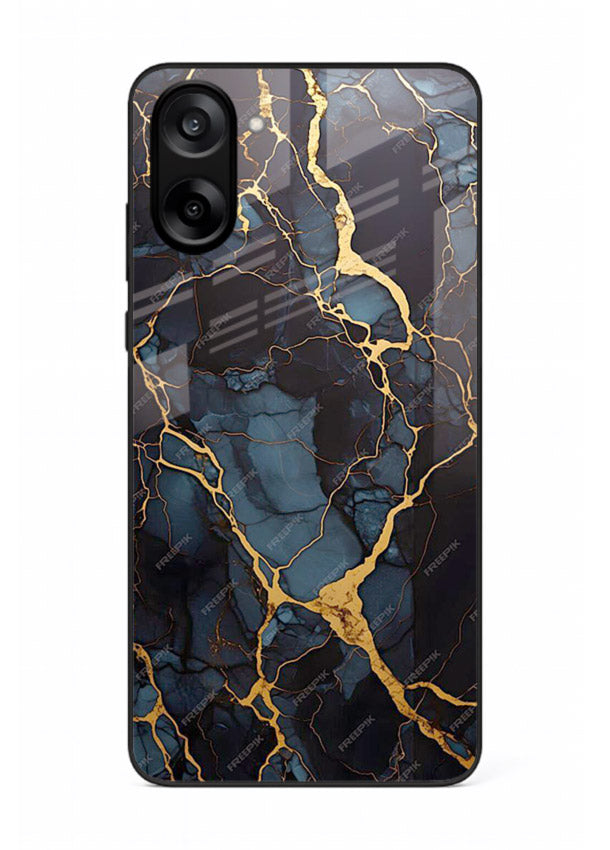 Amber Sea Marble OnePlus Nord CE5 glass back cover with amber-toned marble waves