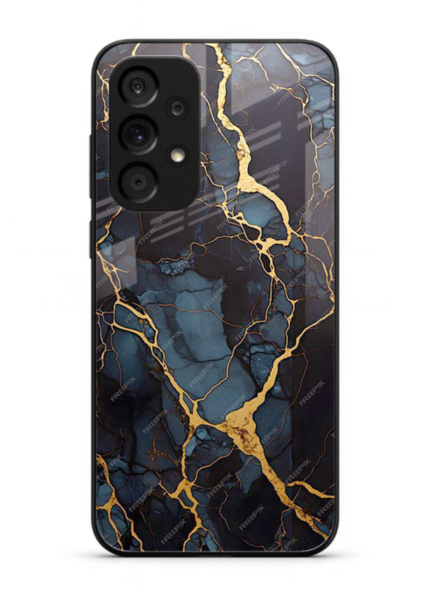 Amber Sea Marble Samsung A33 5G glass back cover with amber-toned marble waves