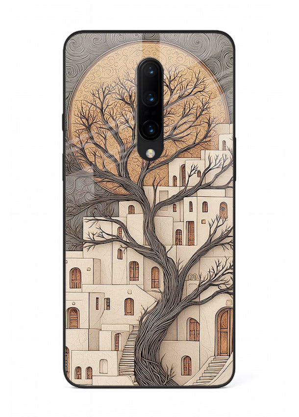 Ancient Moon Village glowing moon village artwork OnePlus 8 glass back cover