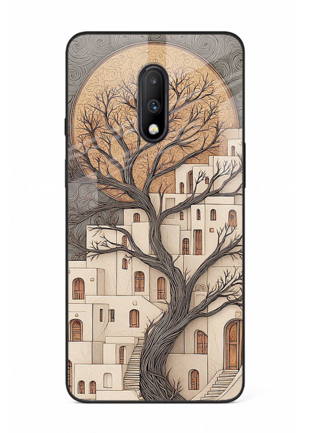 Ancient Moon Village glowing moon village artwork OnePlus 7 glass back cover