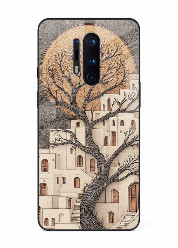 Ancient Moon Village glowing moon village artwork OnePlus 8 Pro glass back cover