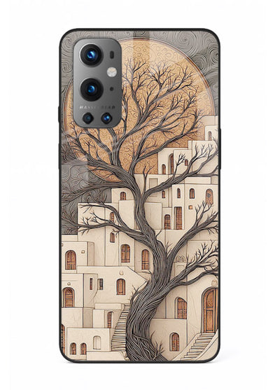Ancient Moon Village glowing moon village artwork OnePlus 9 glass back cover