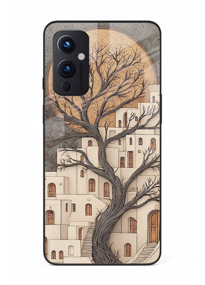 Ancient Moon Village glowing moon village artwork OnePlus 9 Pro glass back cover