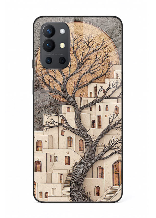 Ancient Moon Village glowing moon village artwork OnePlus 9R glass back cover