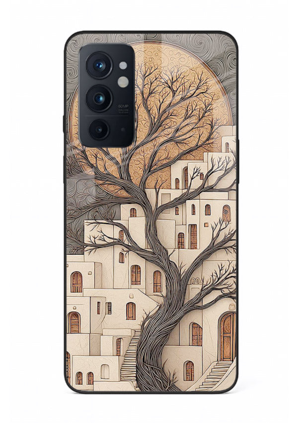 Ancient Moon Village glowing moon village artwork OnePlus 9RT glass back cover