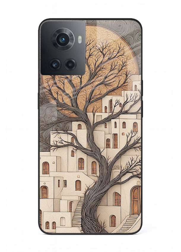 Ancient Moon Village glowing moon village artwork OnePlus 10R glass back cover