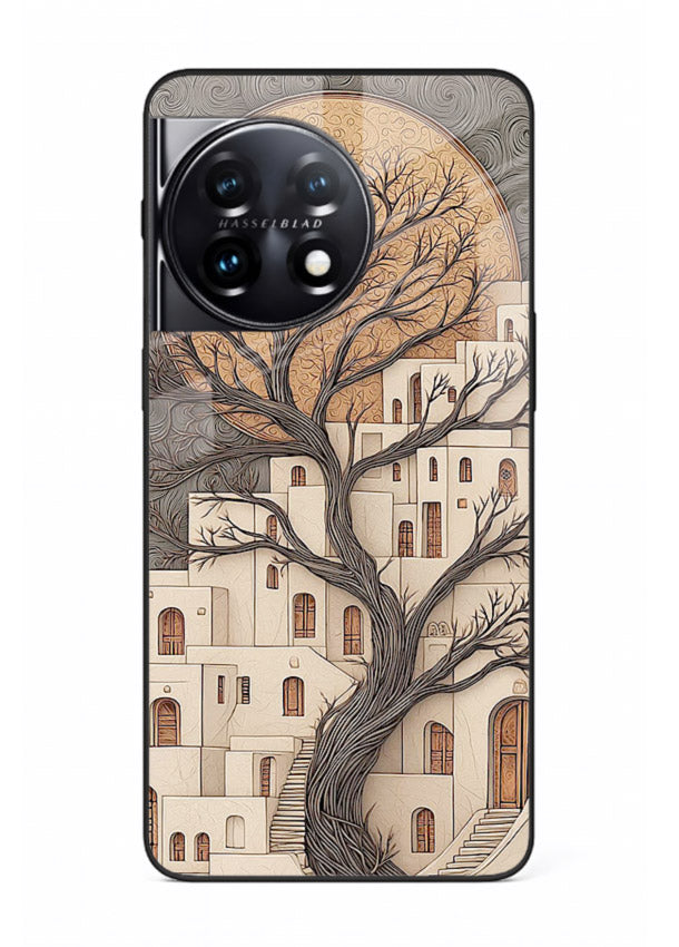 Ancient Moon Village glowing moon village artwork OnePlus 11 glass back cover