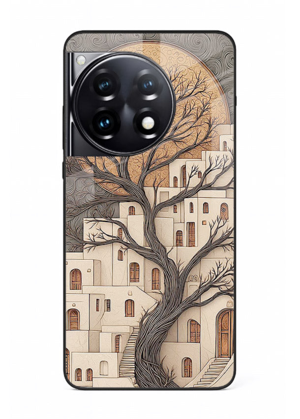 Ancient Moon Village glowing moon village artwork OnePlus 12R glass back cover