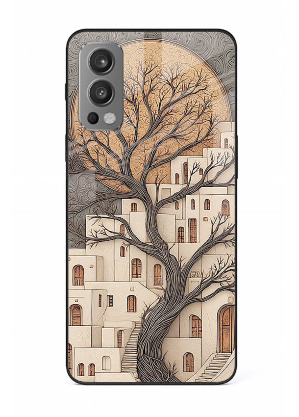 Ancient Moon Village glowing moon village artwork OnePlus Nord 2 glass back cover