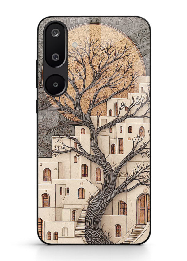 Ancient Moon Village glowing moon village artwork Samsung M16 5G glass back cover