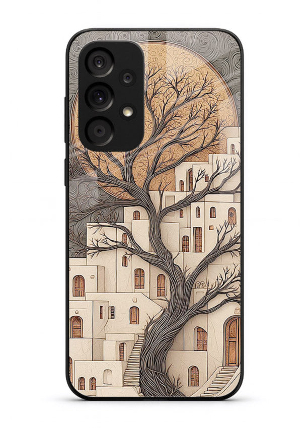Ancient Moon Village glowing moon village artwork Samsung A33 5G glass back cover