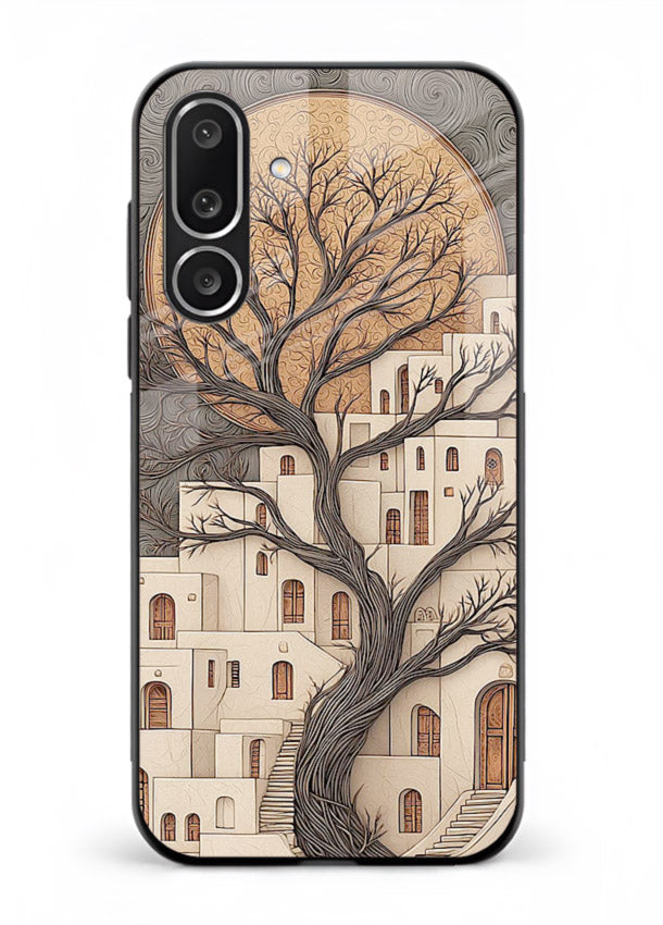 Ancient Moon Village glowing moon village artwork Samsung M56 5G glass back cover