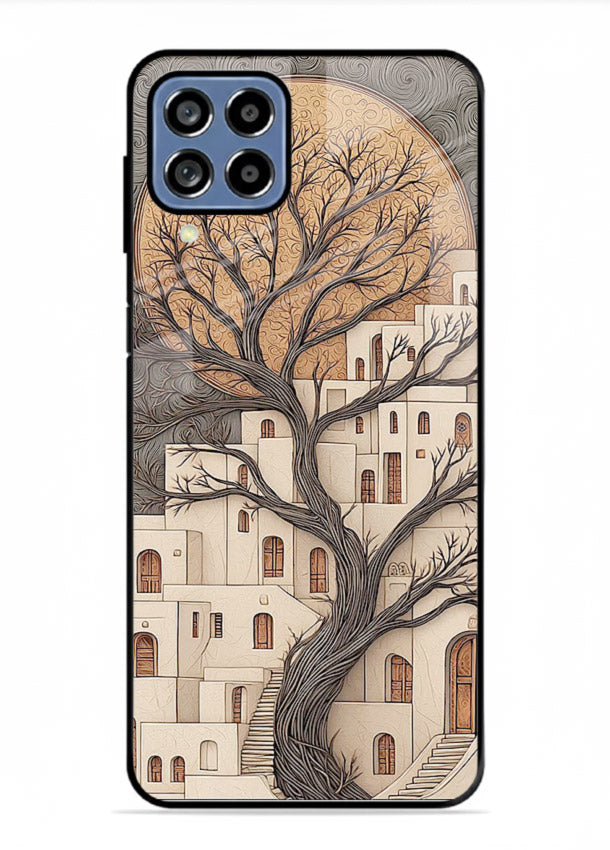 Ancient Moon Village glowing moon village artwork Samsung F12 5G glass back cover