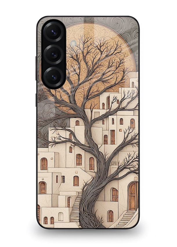 Ancient Moon Village glowing moon village artwork Samsung A36 5G glass back cover