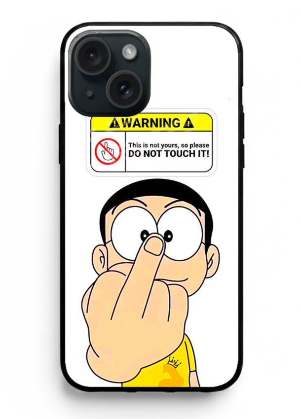 Angry Cartoon Warning cartoon artwork iphone 14 glass back cover
