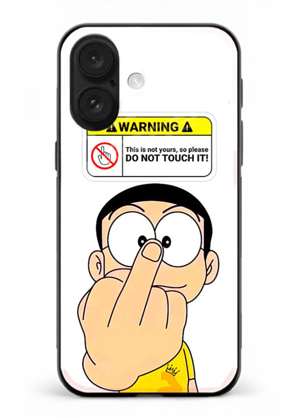 Angry Cartoon Warning cartoon artwork iphone 17 glass back cover