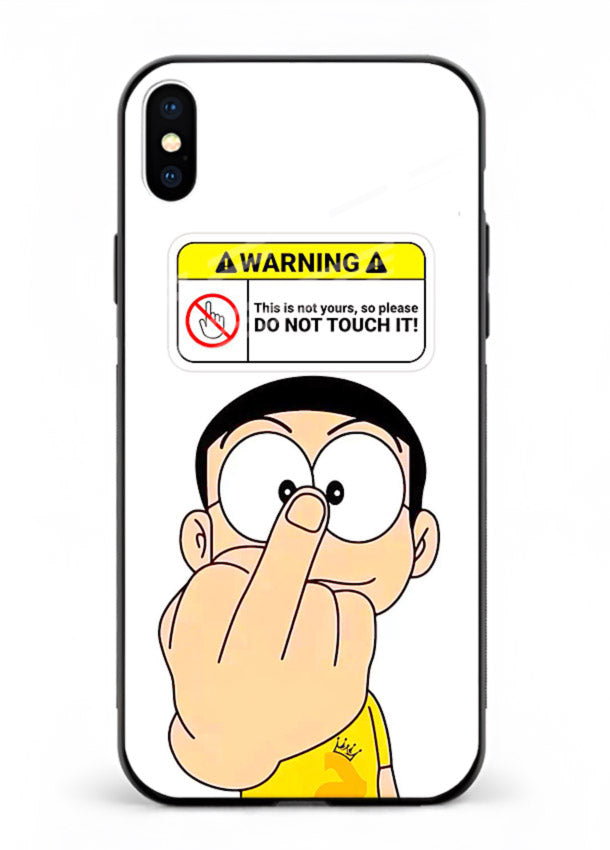 Angry Cartoon Warning cartoon artwork iphone xs max glass back cover