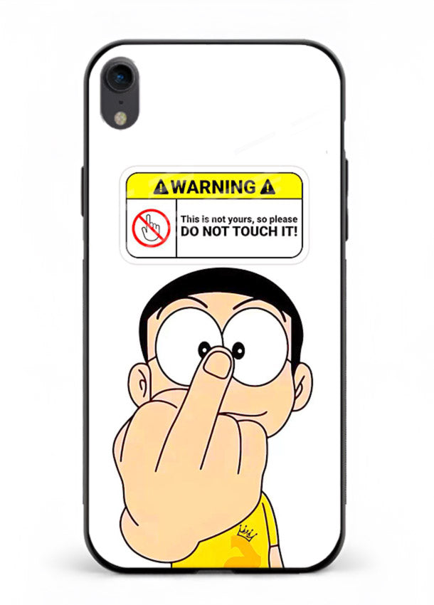 Angry Cartoon Warning cartoon artwork iphone xr glass back cover