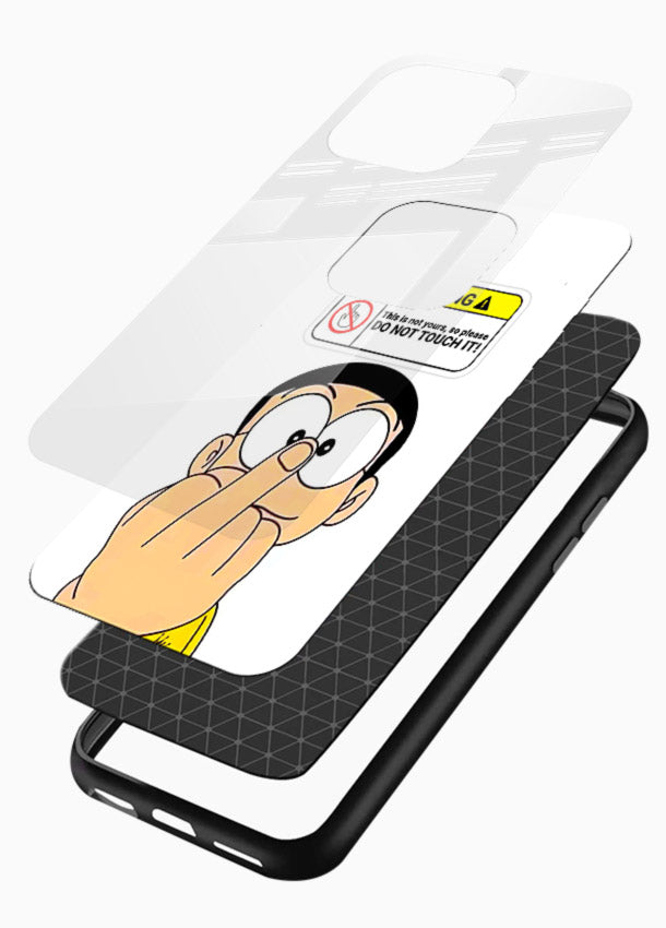 Angry Cartoon Warning cartoon artwork glossy vibrant premium glass back cover - Angle Layers