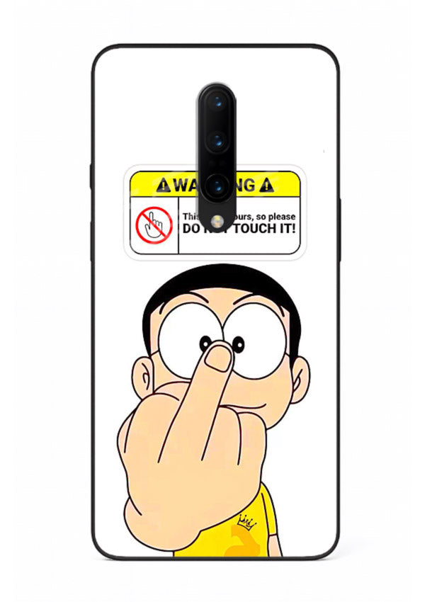 Angry Cartoon Warning cartoon artwork OnePlus 7 Pro glass back cover