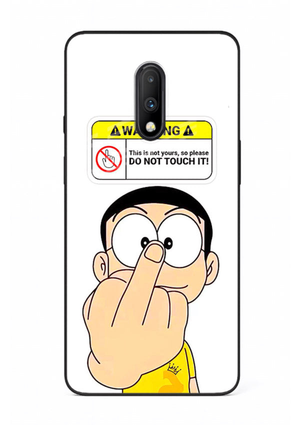 Angry Cartoon Warning cartoon artwork OnePlus 7 glass back cover