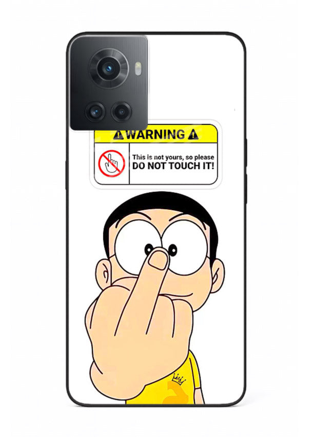 Angry Cartoon Warning cartoon artwork OnePlus 10R glass back cover