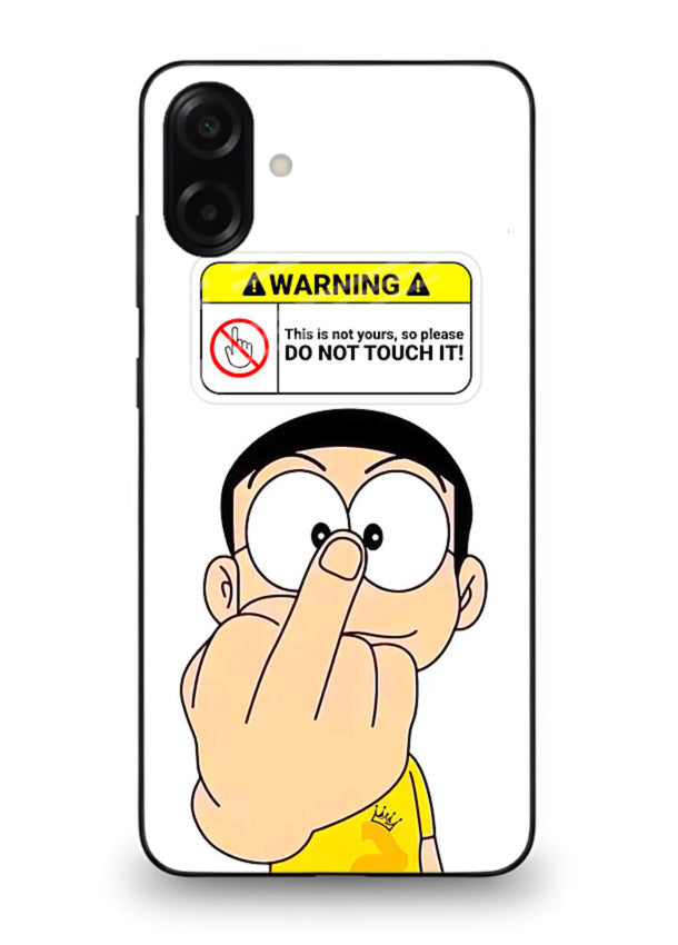 Angry Cartoon Warning cartoon artwork Samsung A07 4G glass back cover