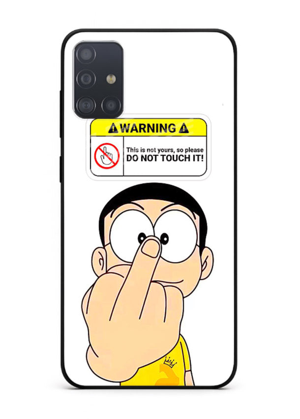 Angry Cartoon Warning cartoon artwork Samsung A51 glass back cover
