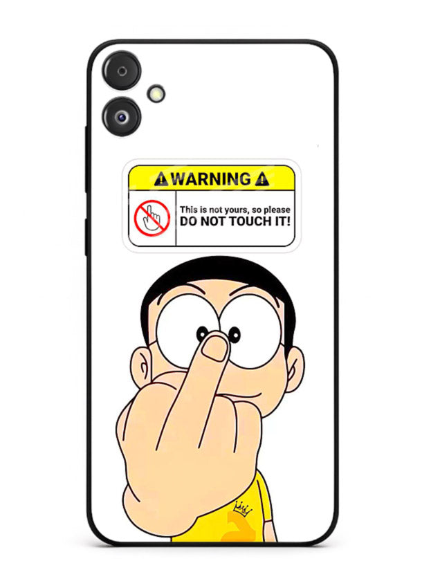Angry Cartoon Warning cartoon artwork Samsung F14 5G glass back cover