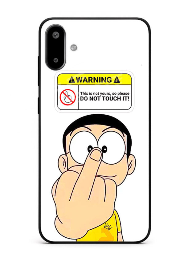 Angry Cartoon Warning cartoon artwork Samsung F06 5G glass back cover