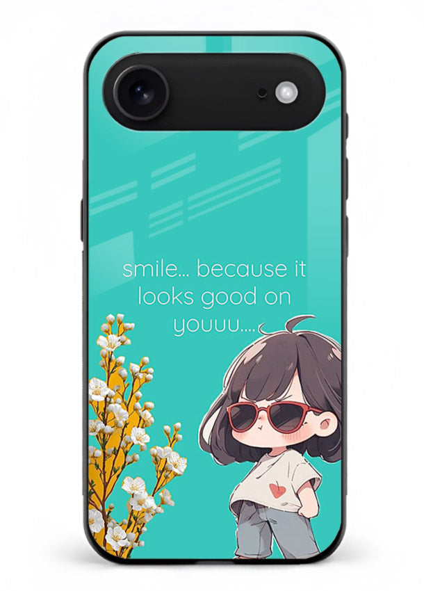 Anime Girl Wink kawaii illustration iphone 17 air glass back cover