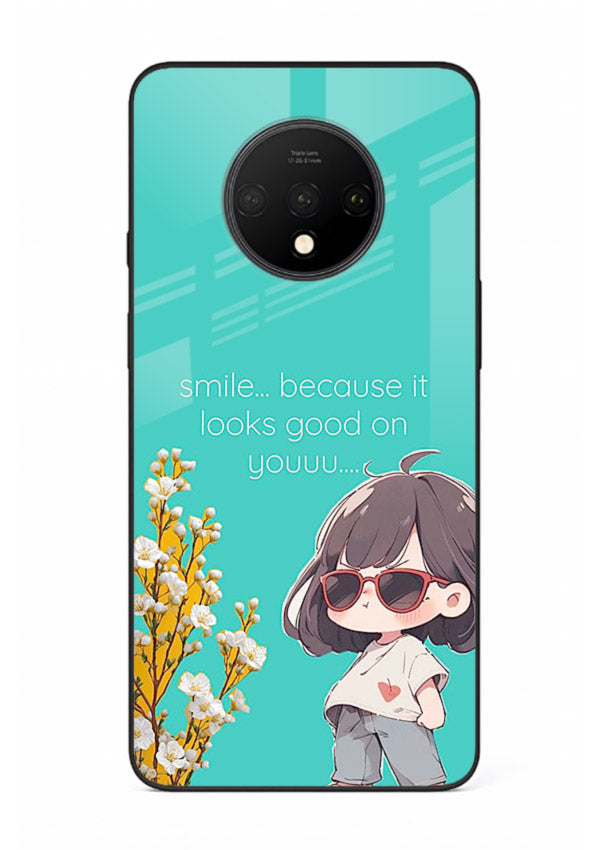 Anime Girl Wink kawaii illustration OnePlus 7T glass back cover