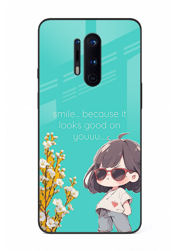 Anime Girl Wink kawaii illustration OnePlus 8 Pro glass back cover
