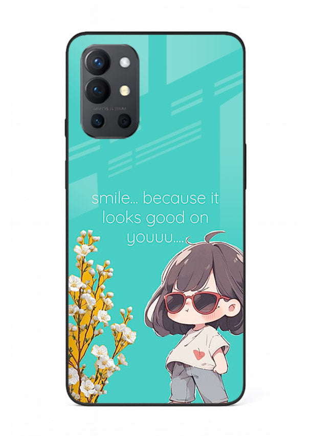 Anime Girl Wink kawaii illustration OnePlus 9R glass back cover